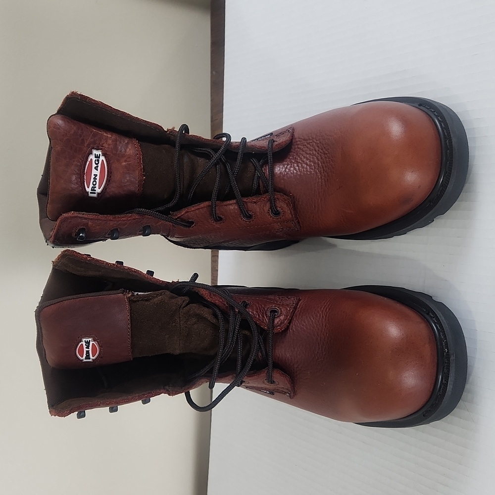 Iron age man Hauler 8In work safety shose casual brown size 9M - Picture 2 of 10